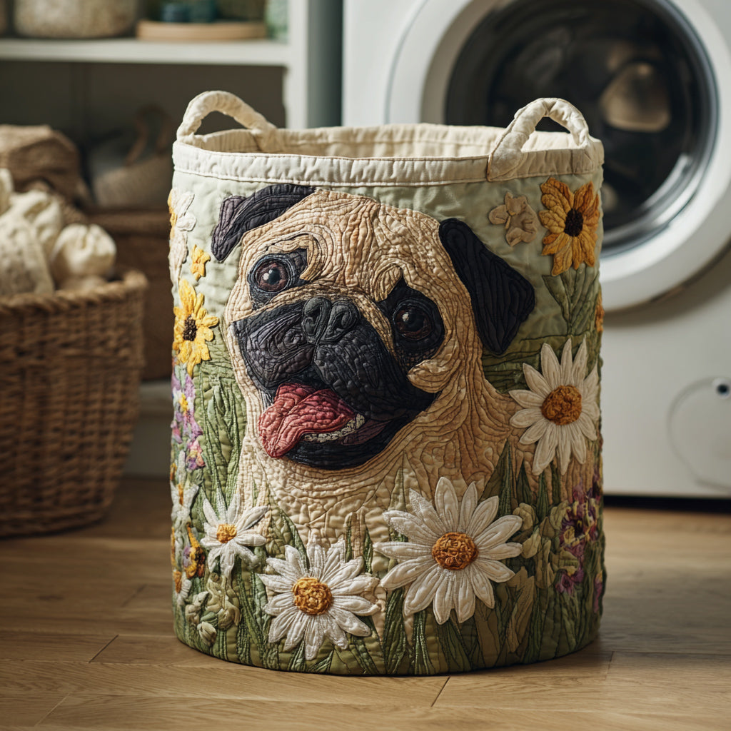 Pug in Margrieten Wasmand