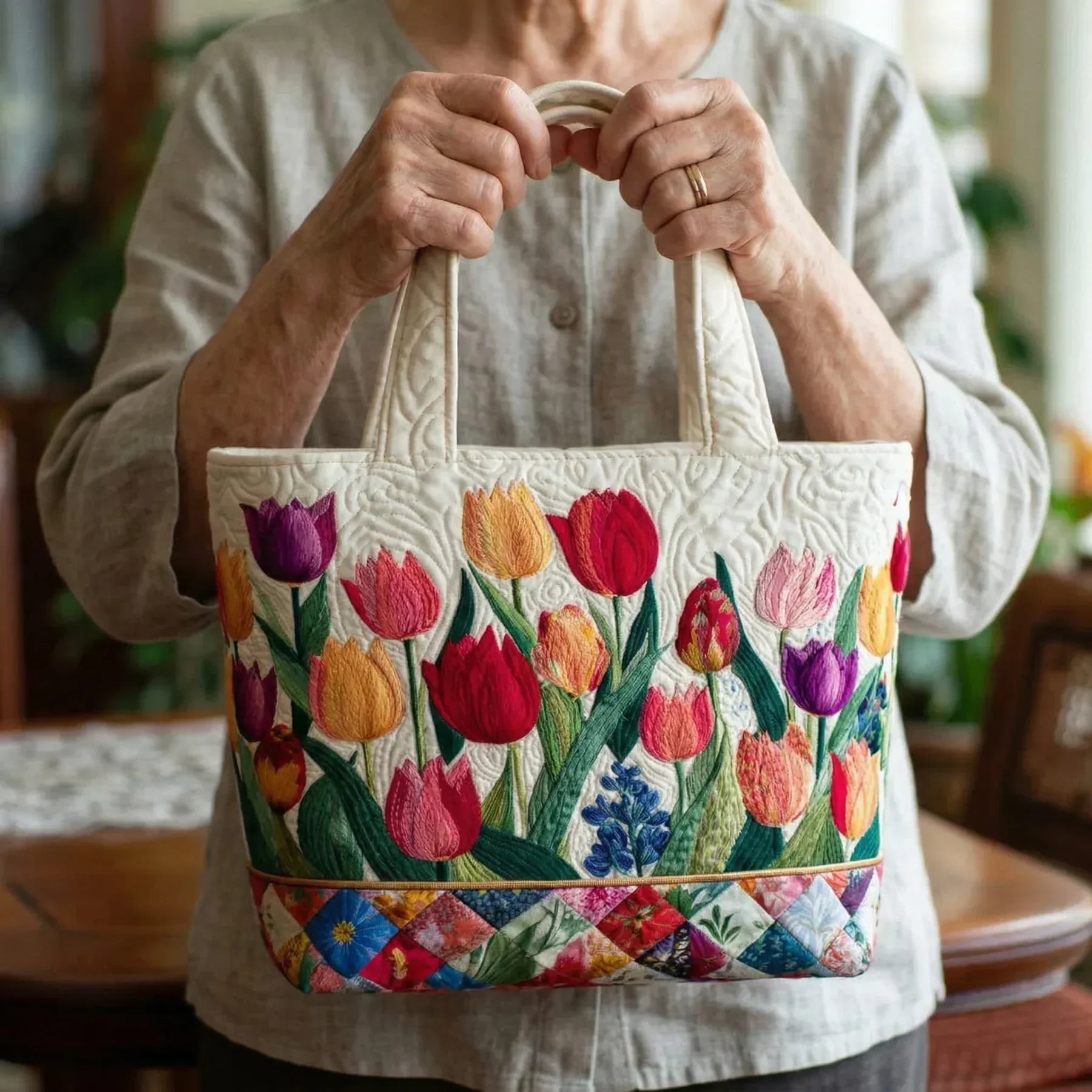 Vintage Tas "Tulpen uit de Tuin" — Lente
