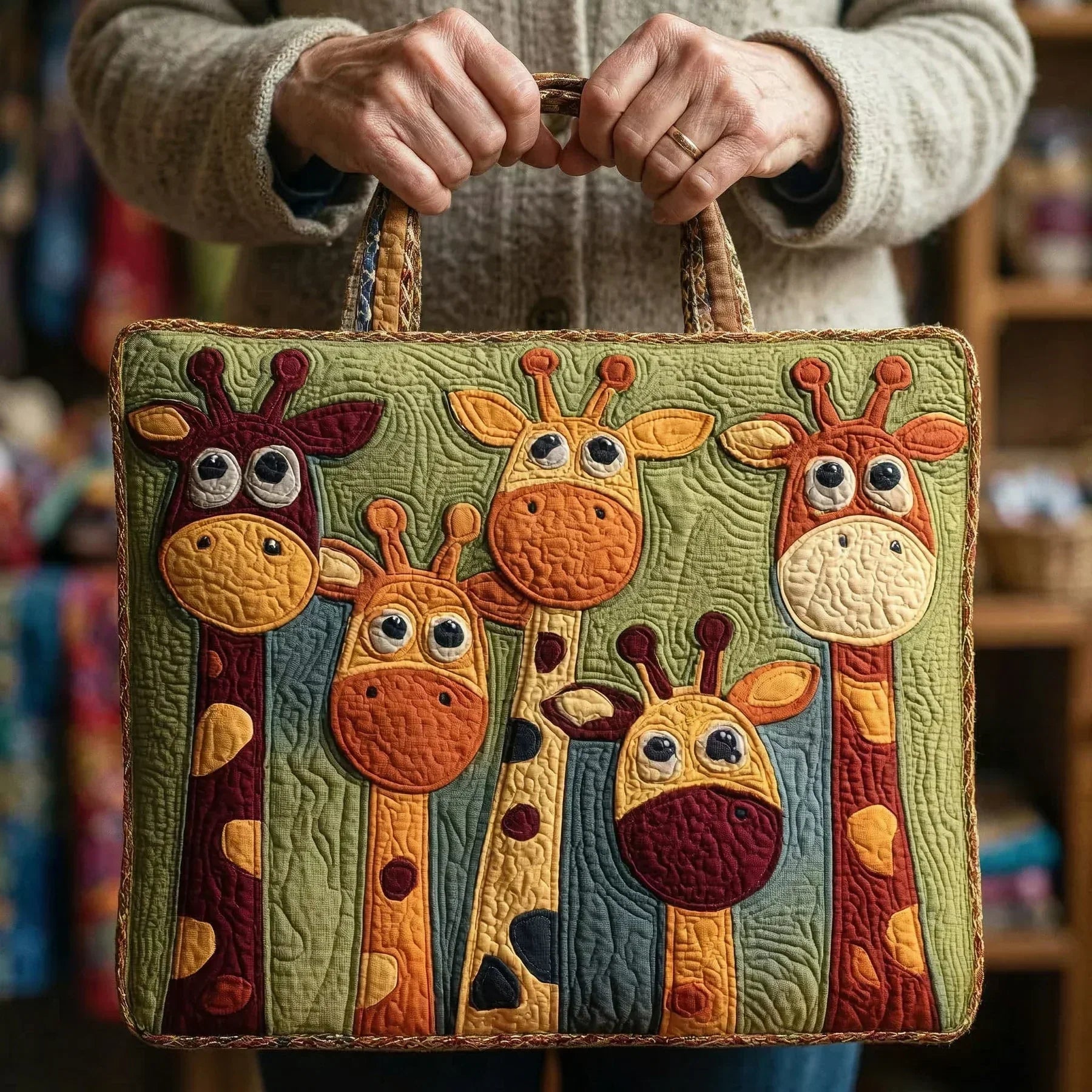 Vintage Tas "Vrolijke Giraffen" — Safari