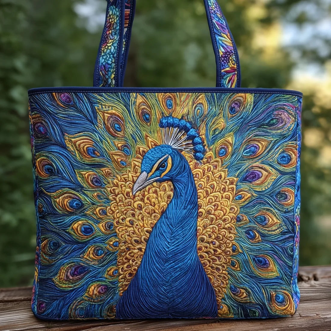 Vintage Tas "Koninklijke Pauw" — Saffierblauw