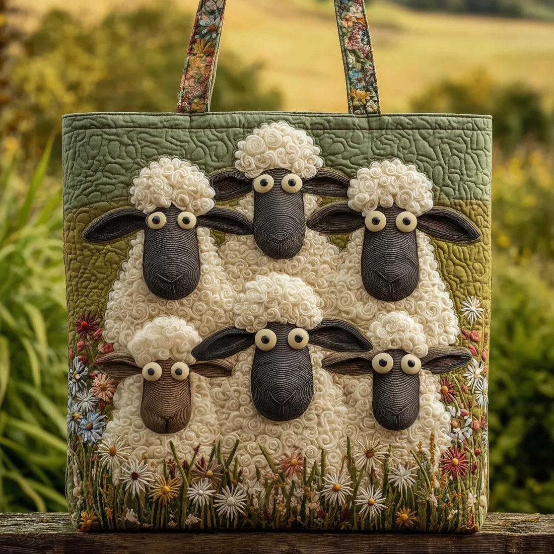 Haftowana Vintage Tas "Schaapjes op het Veld" — Pastoraal