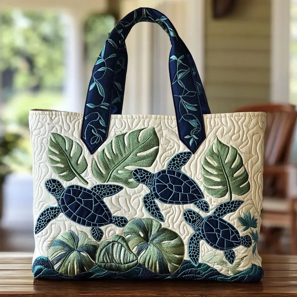 Haftowana Vintage Tas "Schildpadden en Monstera" — Tropisch